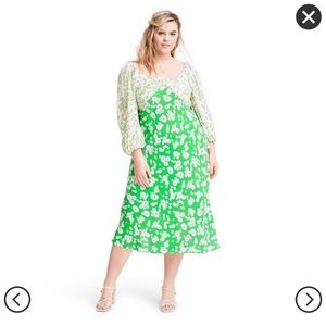 20W 22W RIXO Target Daisy Long Sleeve Swing Dress